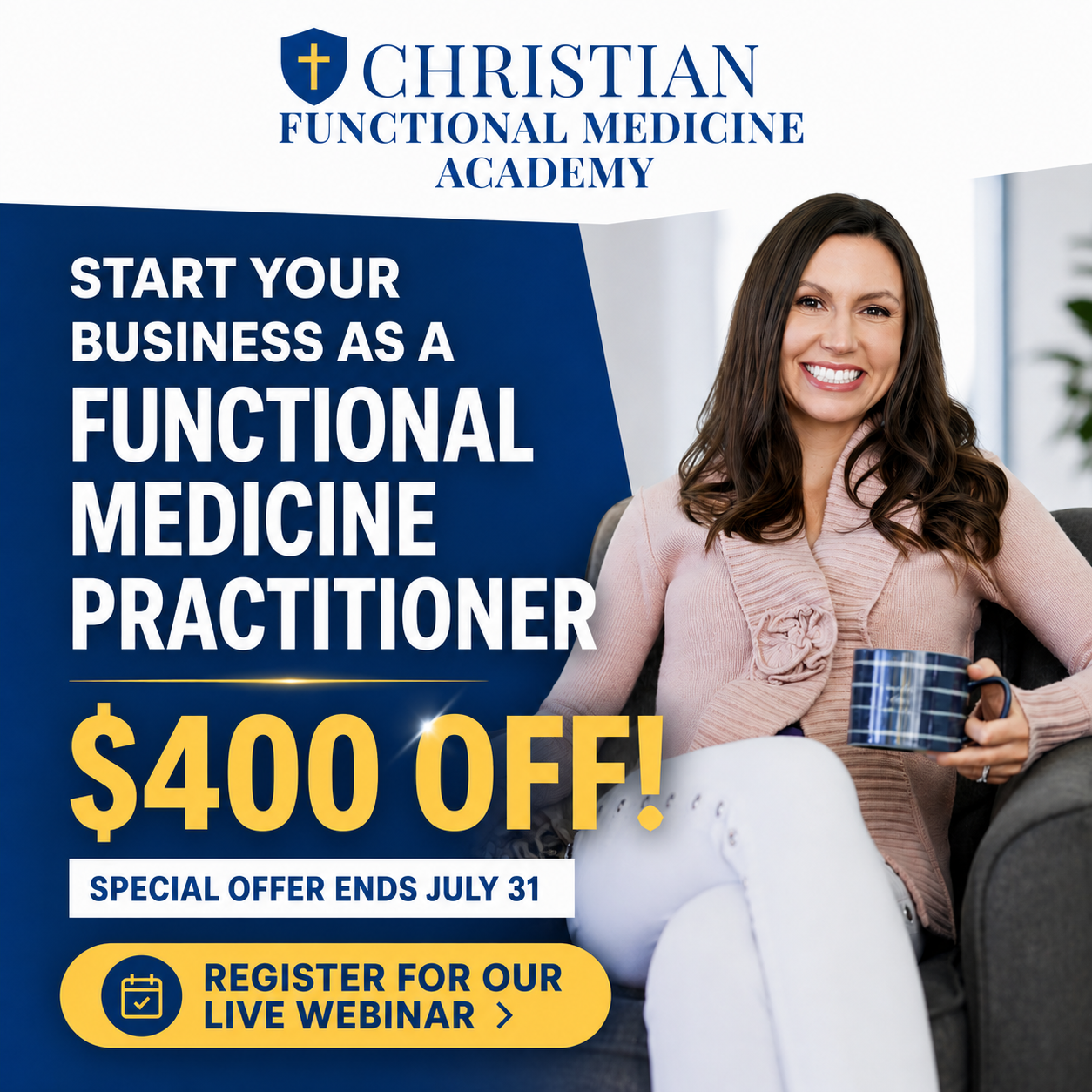 Christian Functional Medicine Academy Facebook ad: Free Webinar!