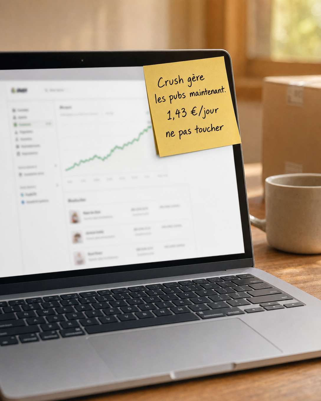 trycrush.ai Facebook ad: Crush gère les pubs maintenant