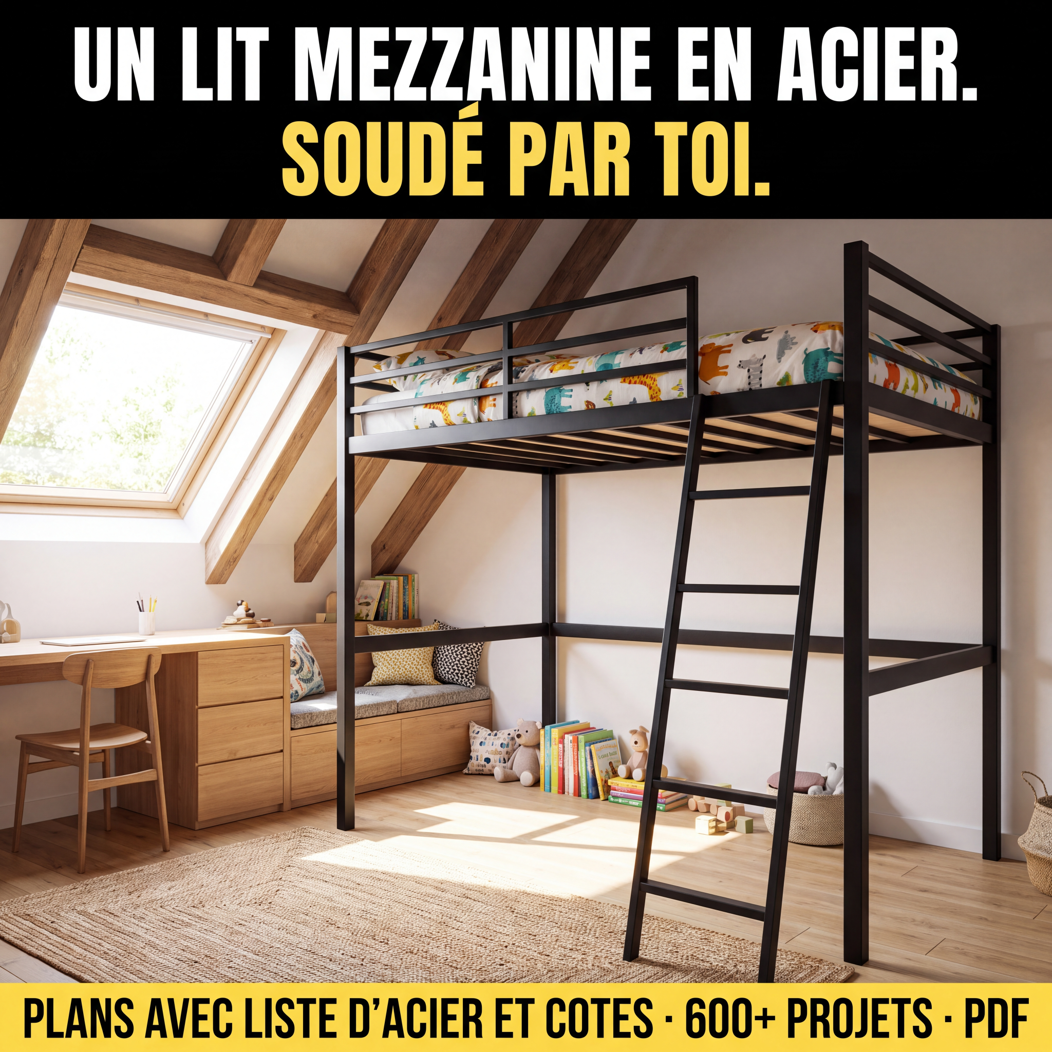 Master Crafts DIY Facebook ad: 600+ Plans de Meubles en Acier
