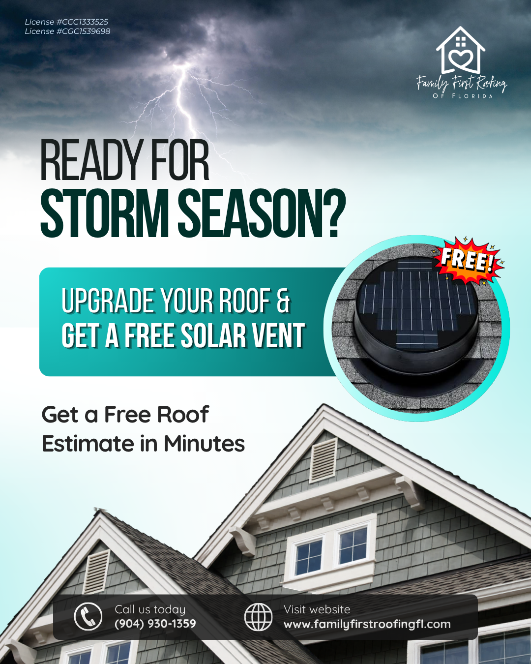 Family First Roofing of Florida Facebook ad
