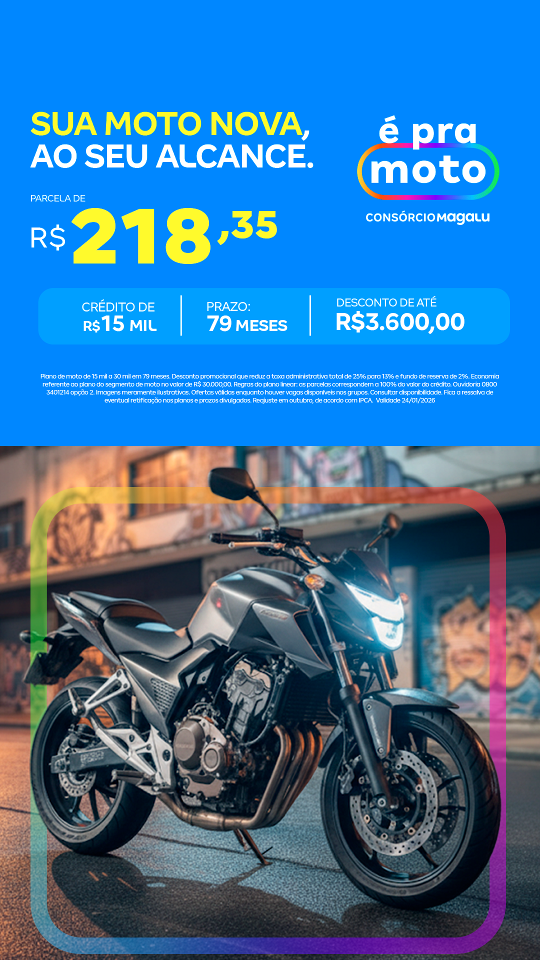 Consórcio Magalu Facebook ad from Jan 15, 2026