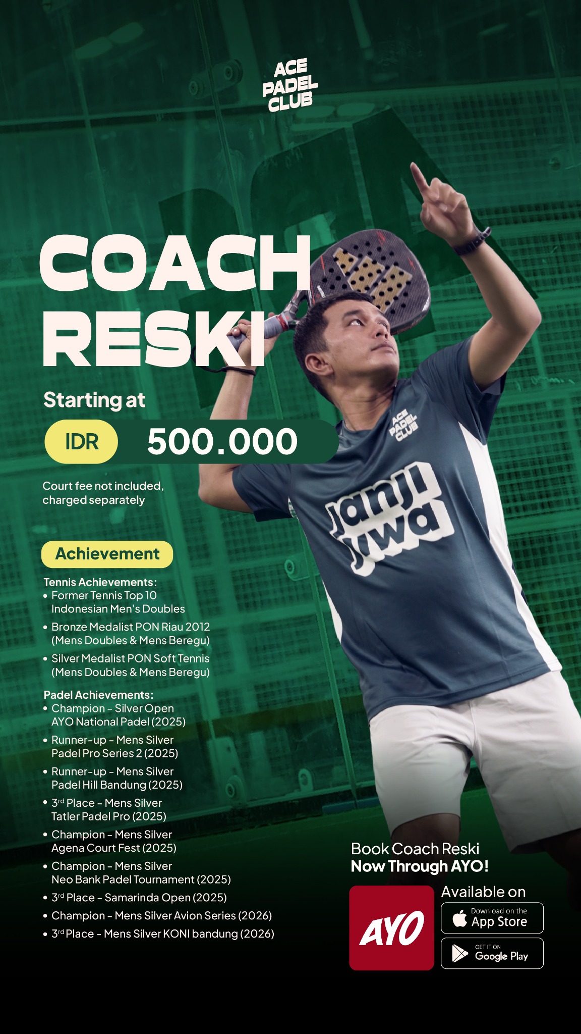 Ace Padel Club Facebook ad from Jun 24, 2026