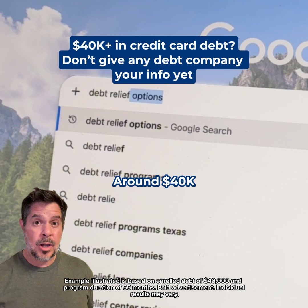 Accredited Debt Relief Facebook ad from Aug 17, 2026