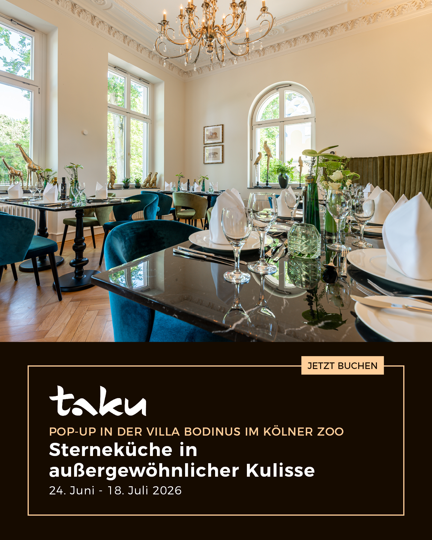 taku Facebook ad: Sterneküche im Kölner Zoo