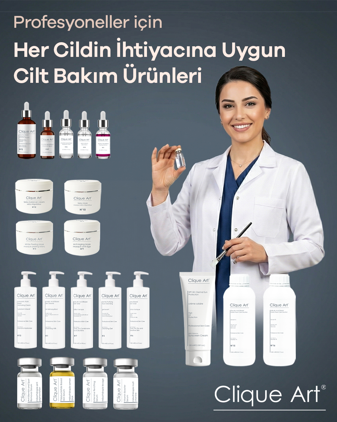 Clique Art Facebook ad: Profesyoneller için, her cildin ihtiyacına uygun…