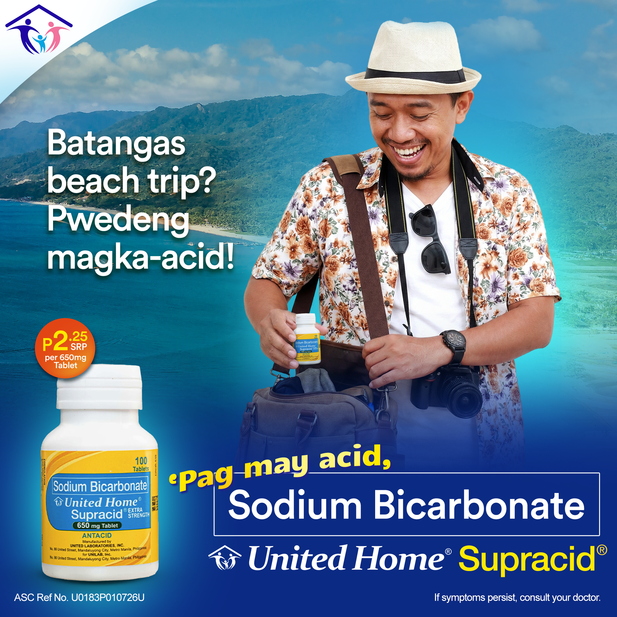 United Home Products Facebook ad: Basta acid, Supracid!