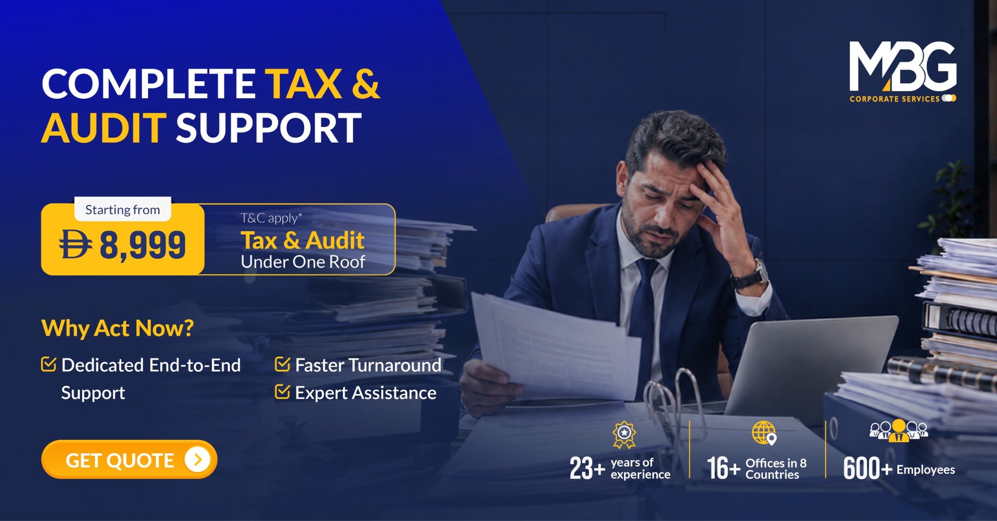 MBG Corporate Services UAE Facebook ad: Get CT Filing from AED 8,999
