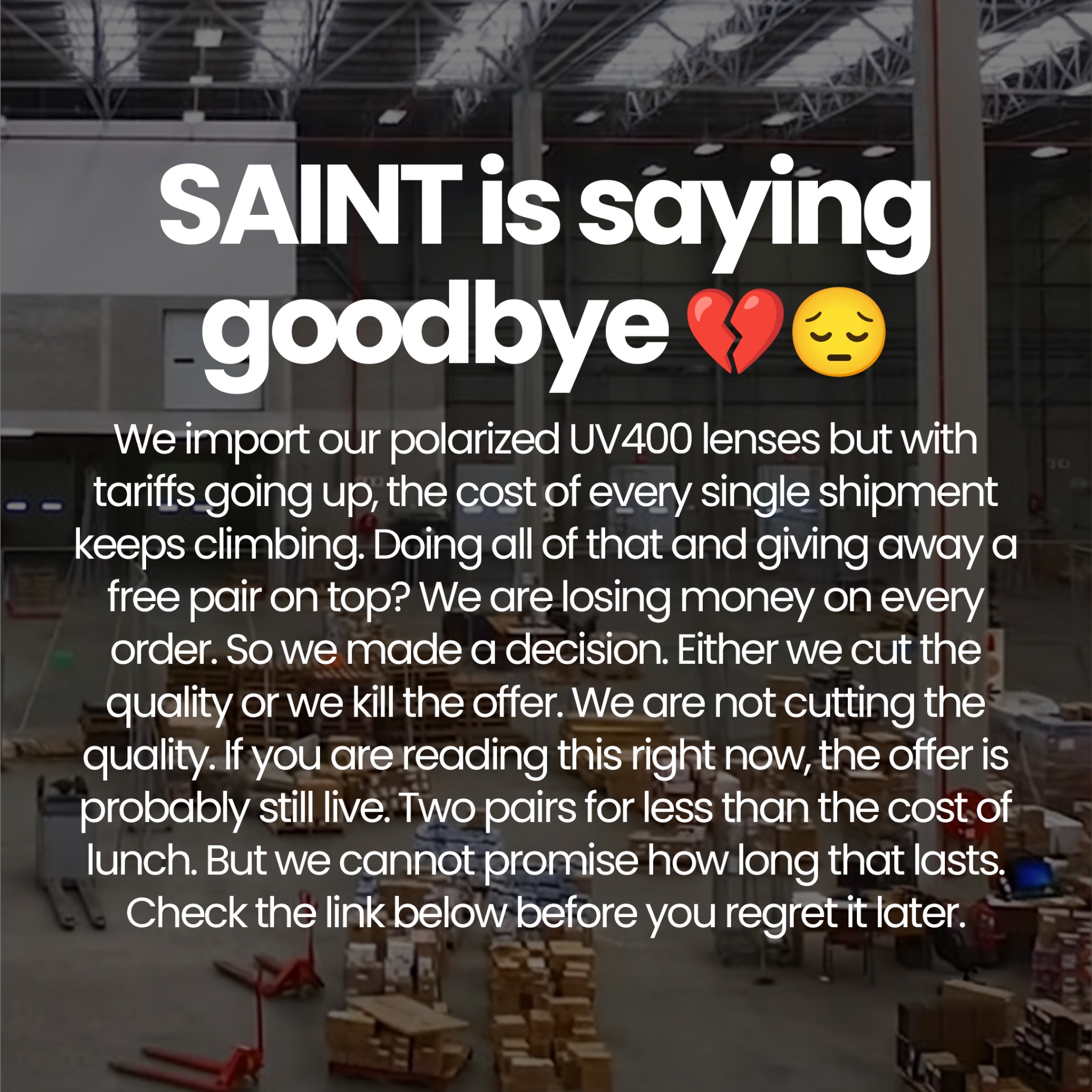 SAINT Eyewear Facebook ad