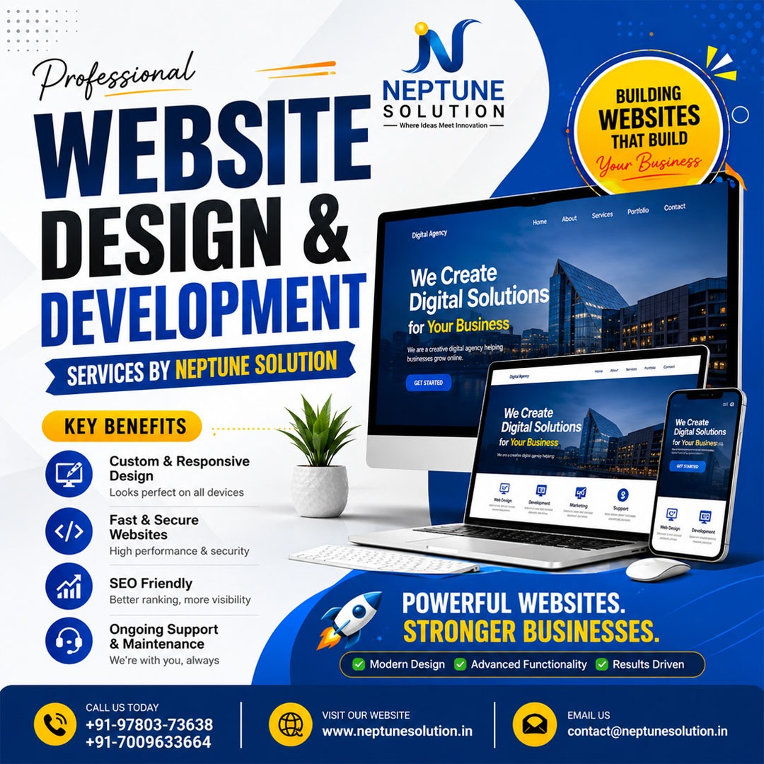 NeptuneSolution Facebook ad: Premium Website Development Services