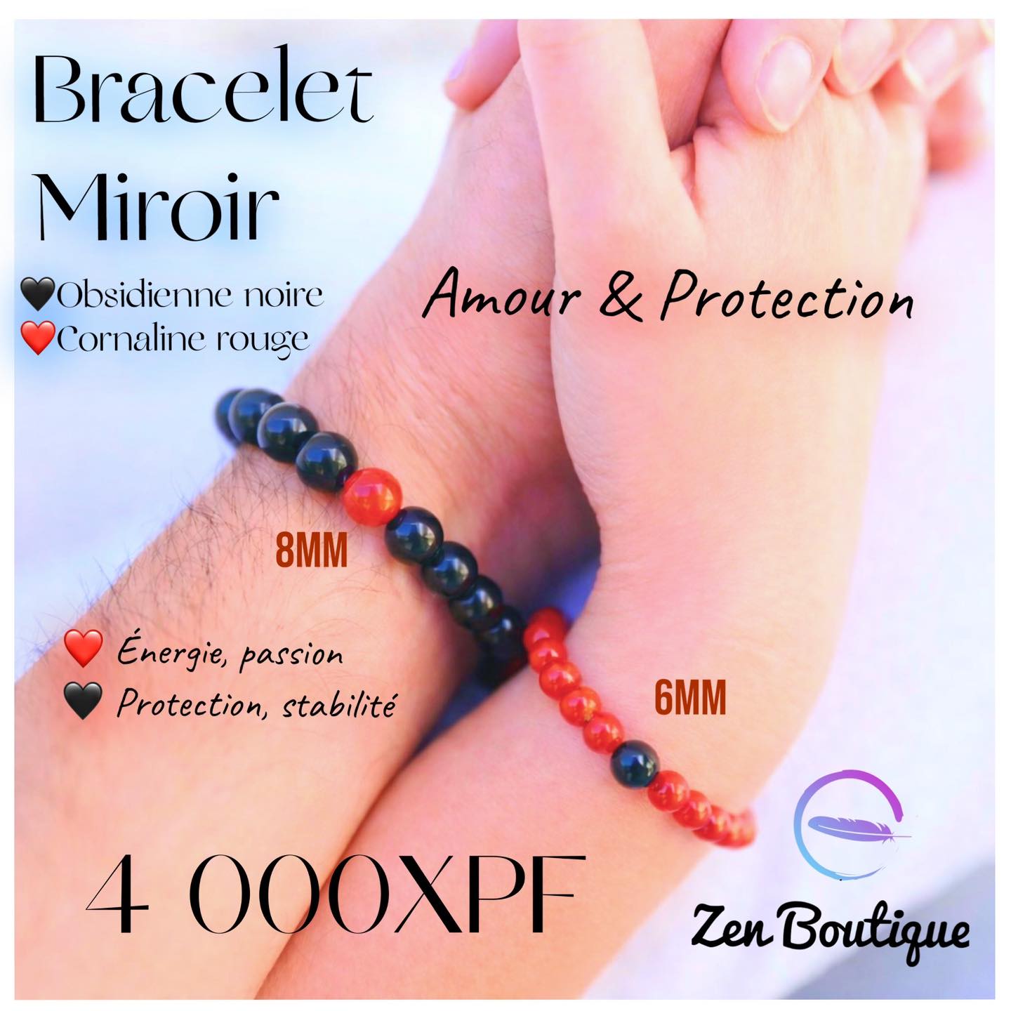 Zen Boutique Facebook ad: Ensemble de Bracelets Miroir, Spécial Saint-Valentin