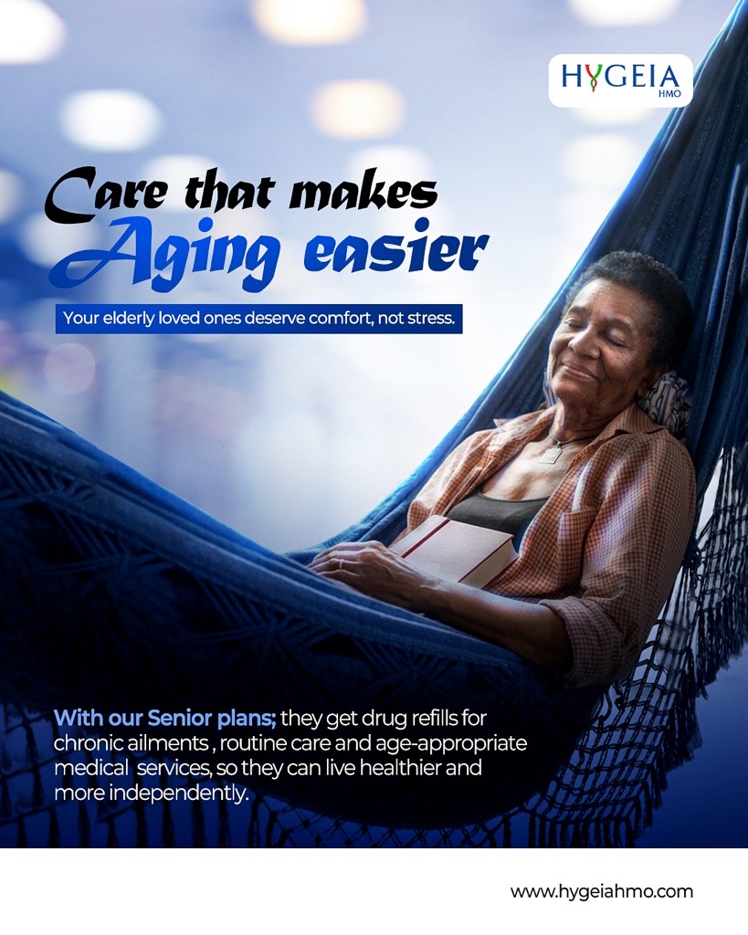Hygeia HMO Facebook ad: Growing older should feel peaceful, not complicated.