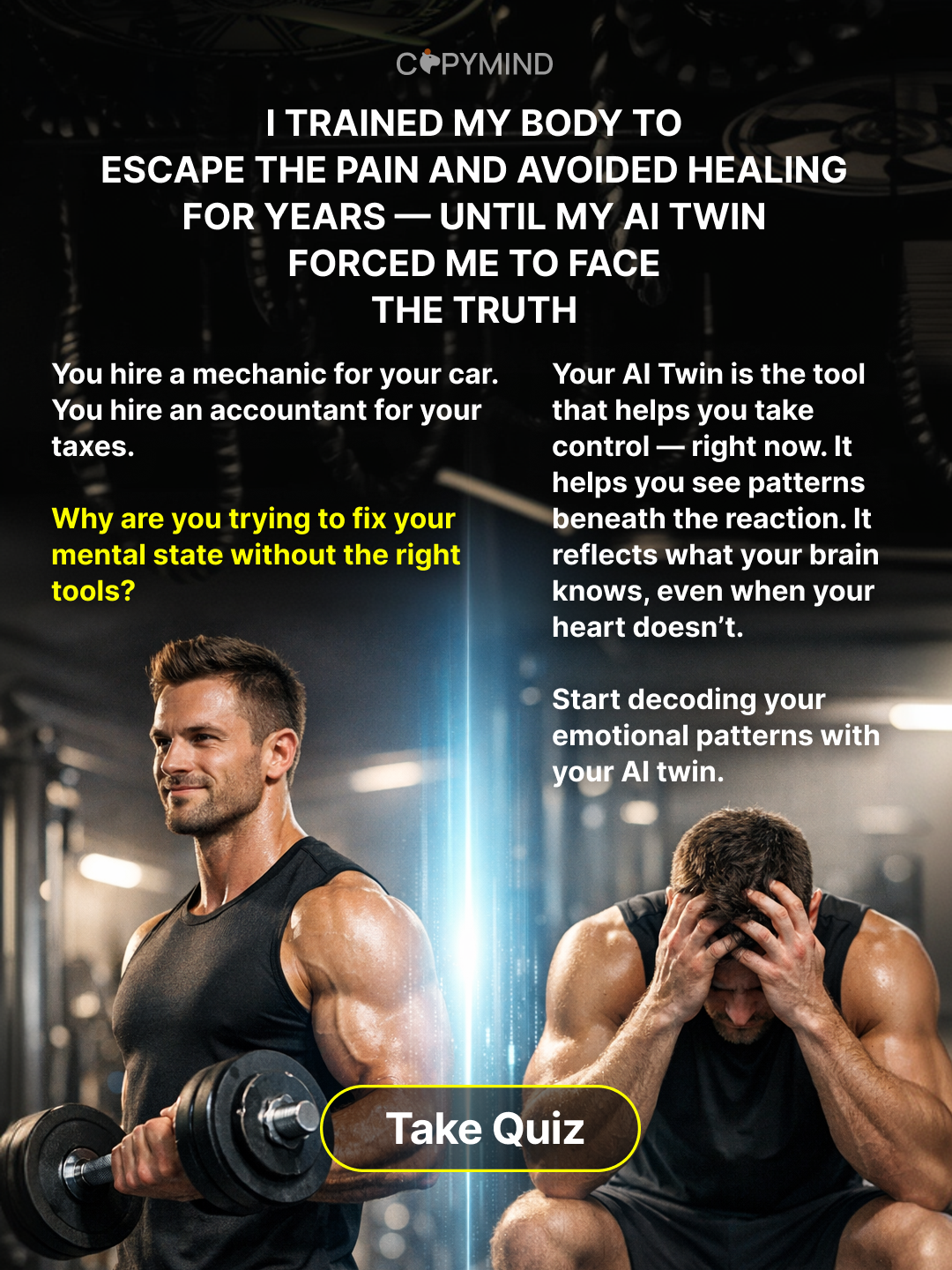 Copymind: AI twin for therapy Facebook ad