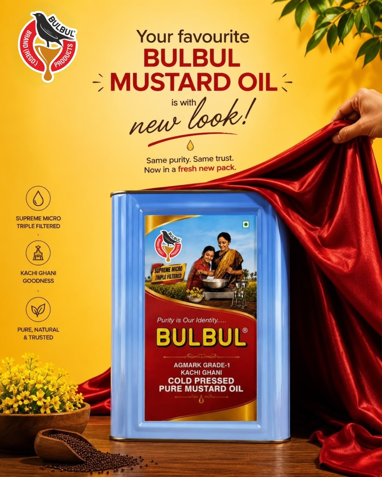 Bulbul OILS Facebook ad: Same purity. Same trust.