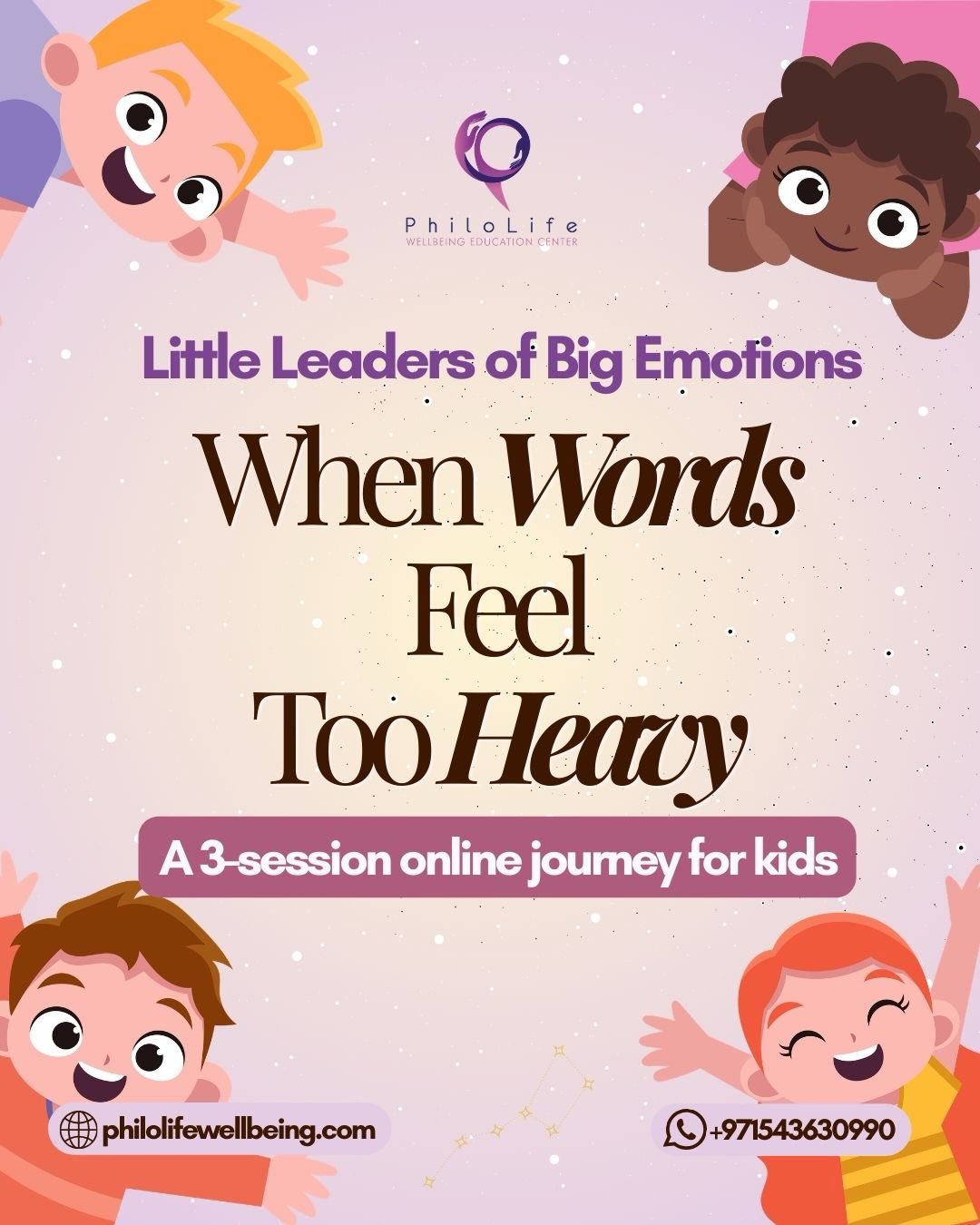 PhiloLife Wellbeing Facebook ad: When the world feels heavy, children carry it…