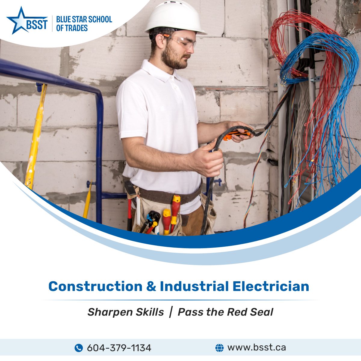 Blue Star School of Trades Facebook ad: Red Seal Refresher for Experienced Electricians