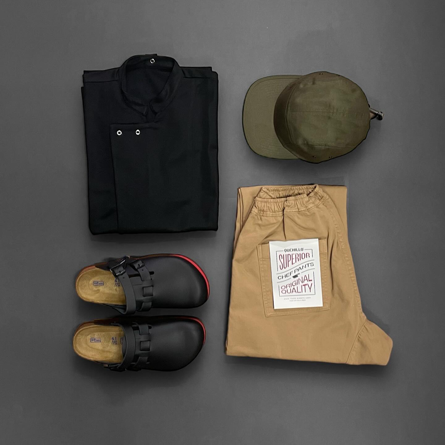 Qooqer Workwear Facebook ad: Cargo Jacket Sand Superior Chef Pants Jock Army…
