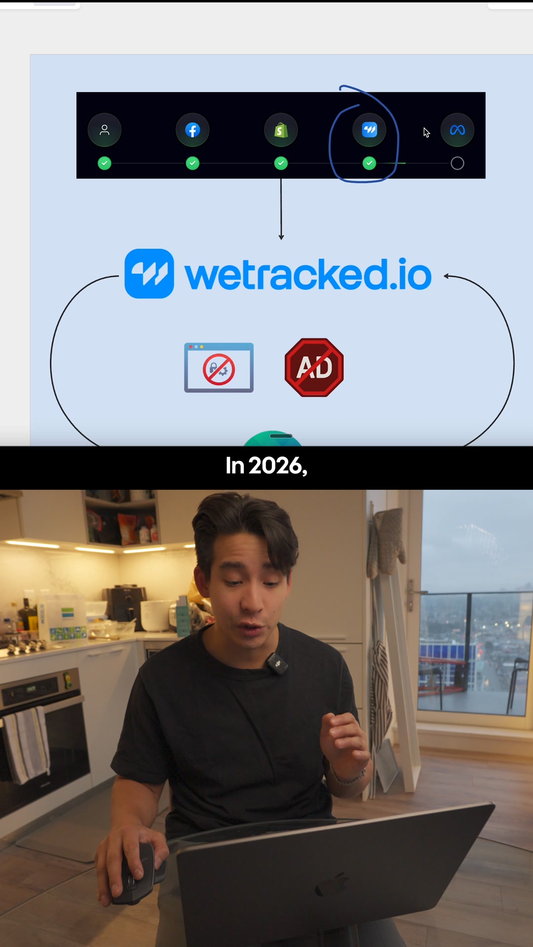 wetracked.io Facebook ad: Rated 4.9/5 out of 1678+ reviews on G2, Capterra, Shopify…