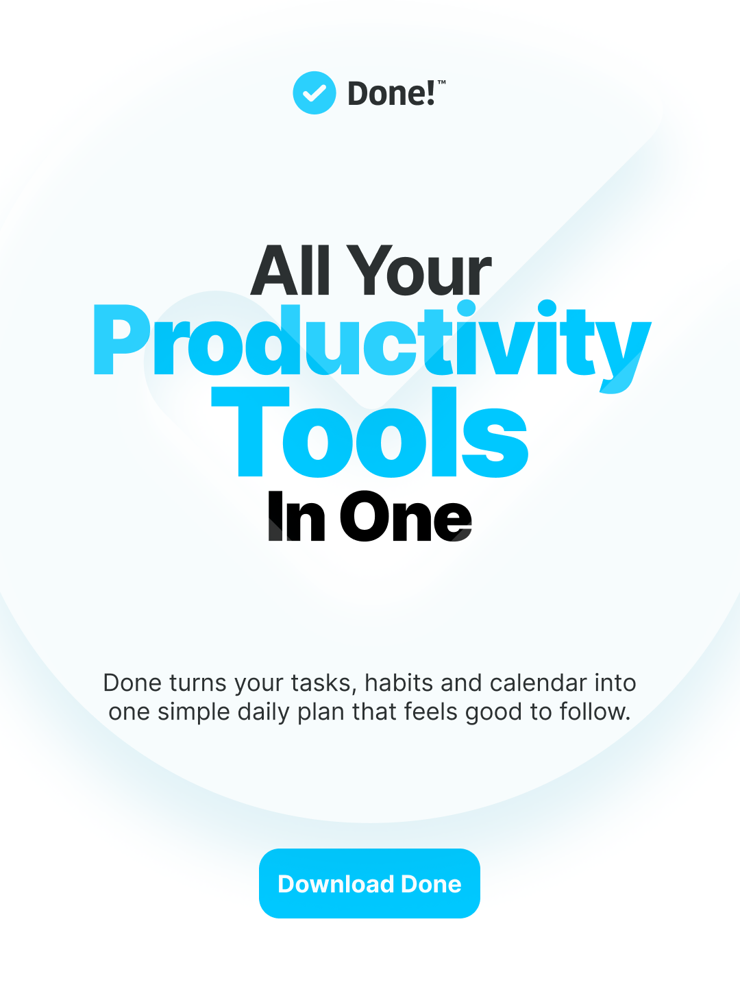 Done - Happy Productivity App Facebook ad from Jul 30, 2026