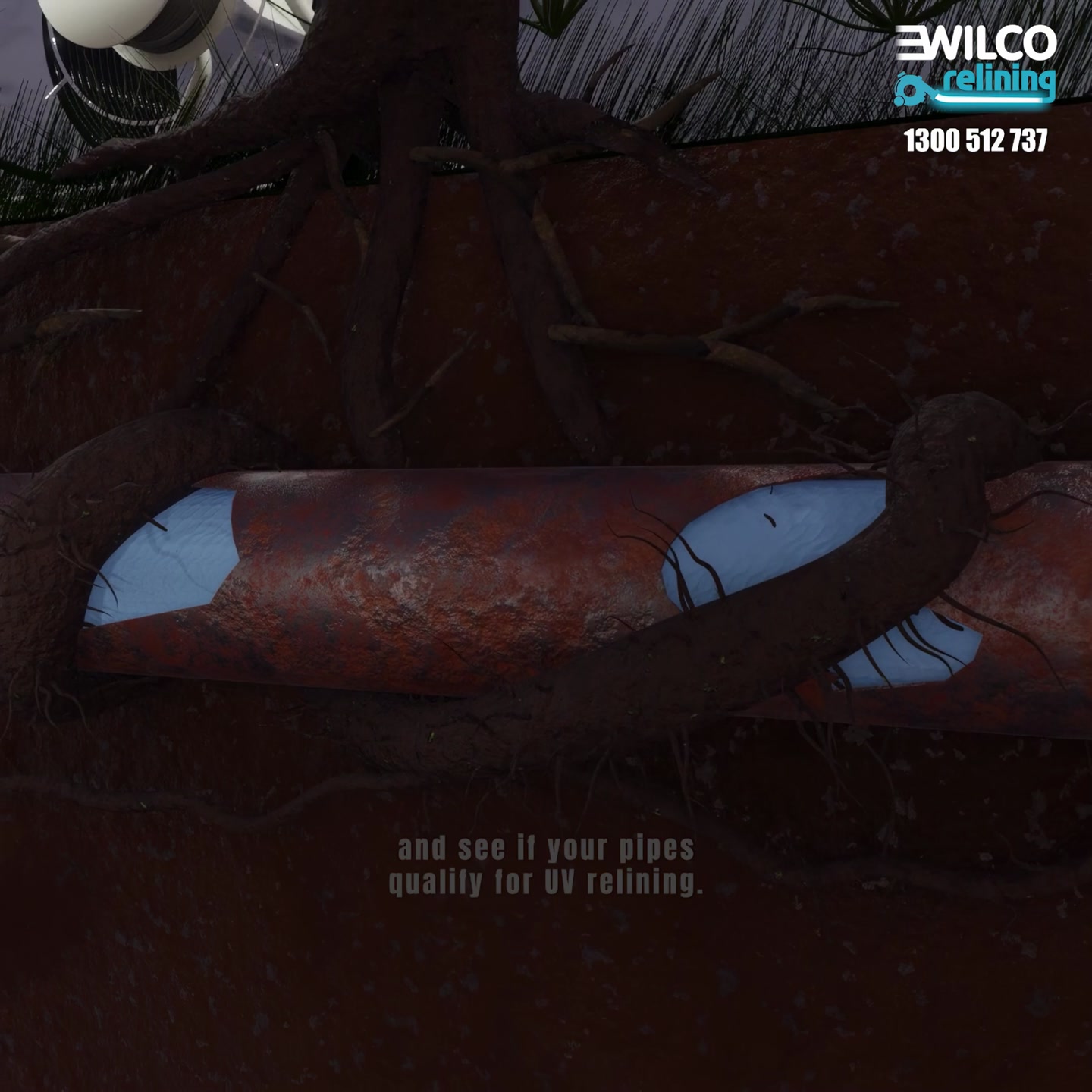 Wilco Relining Facebook ad: Fix Your Broken Drain Without Digging a Single Inch