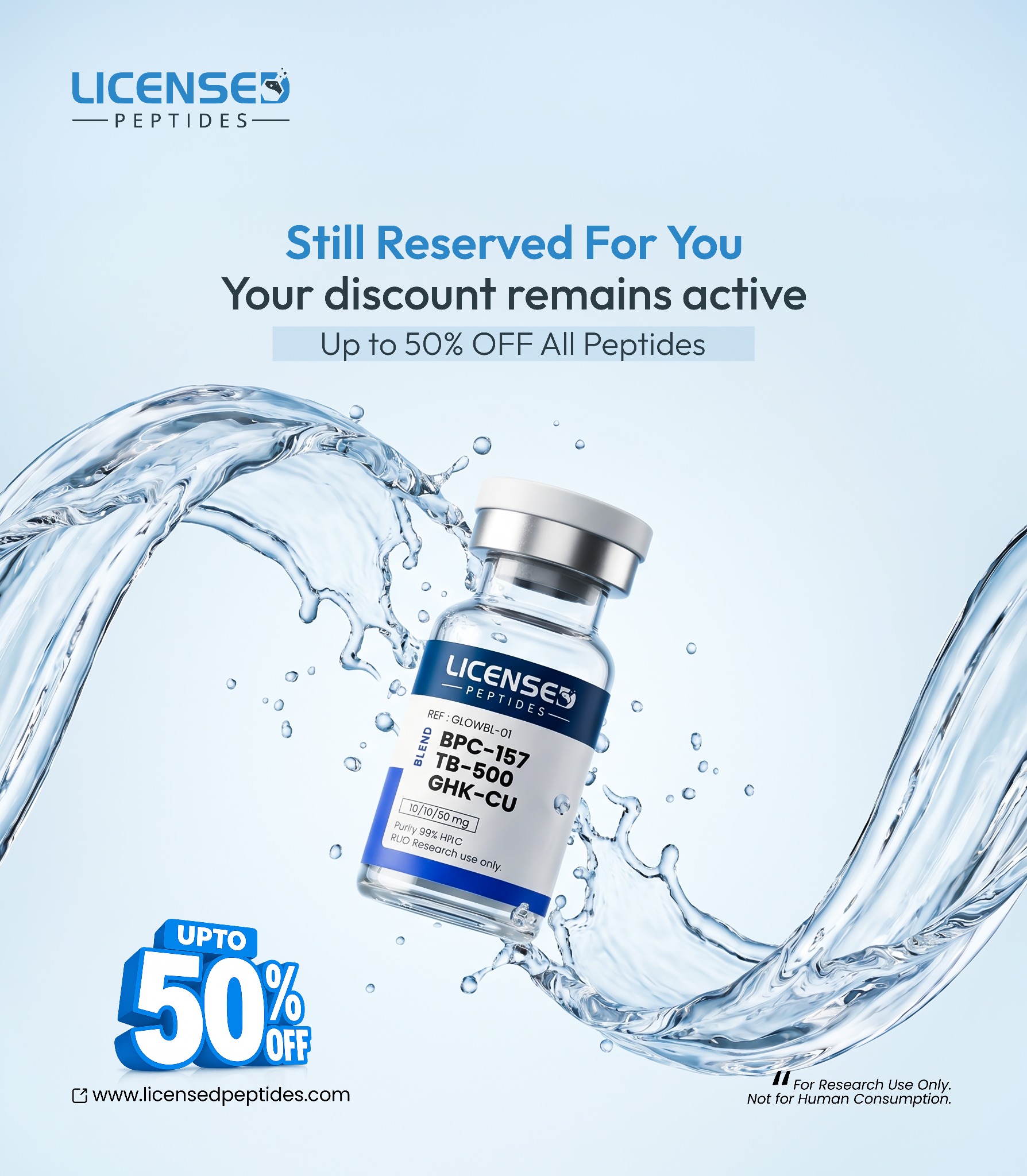 Licensed Peptides Research Updates Facebook ad