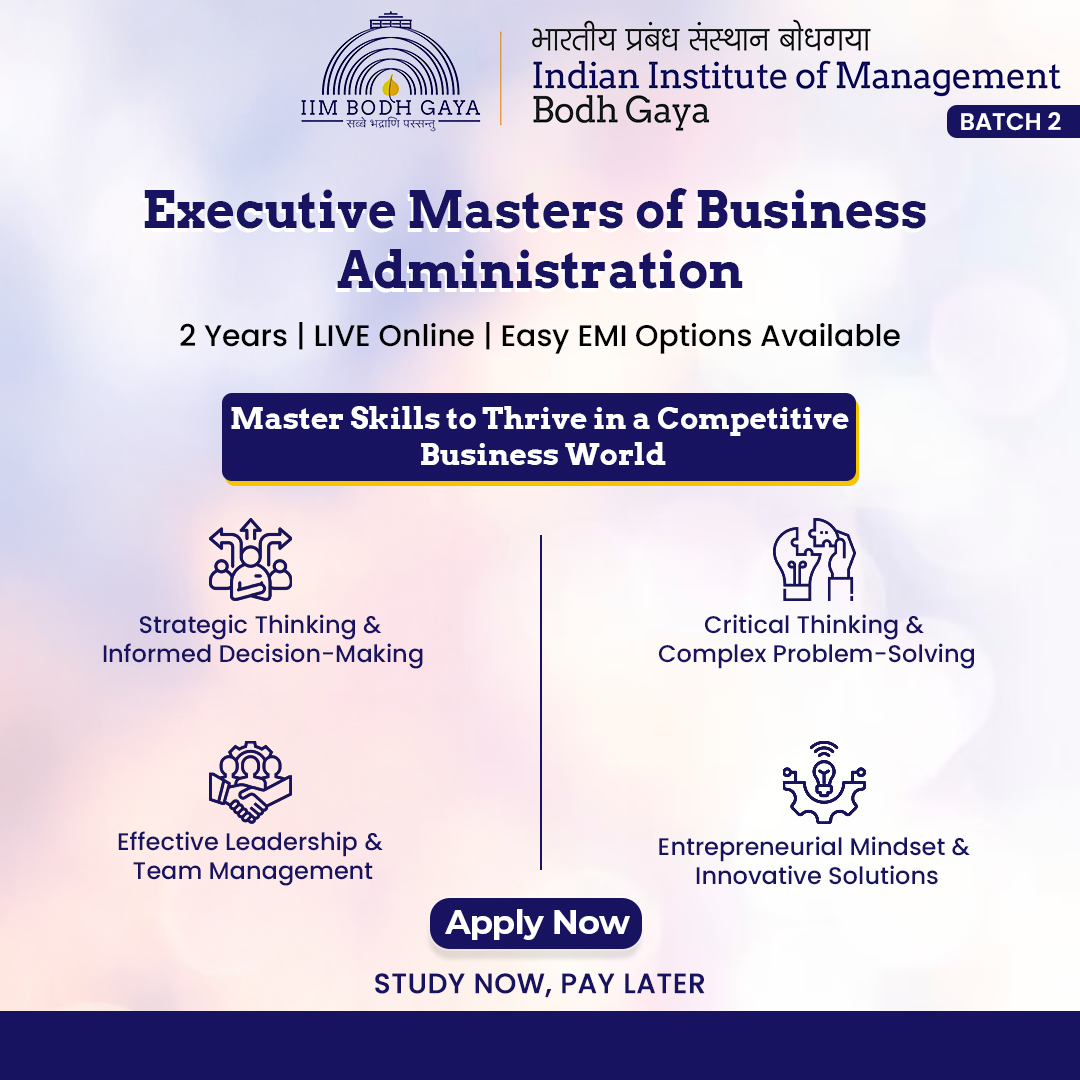 IIM Bodh Gaya Online Facebook ad: Step Into Leadership with an IIM Executive MBA