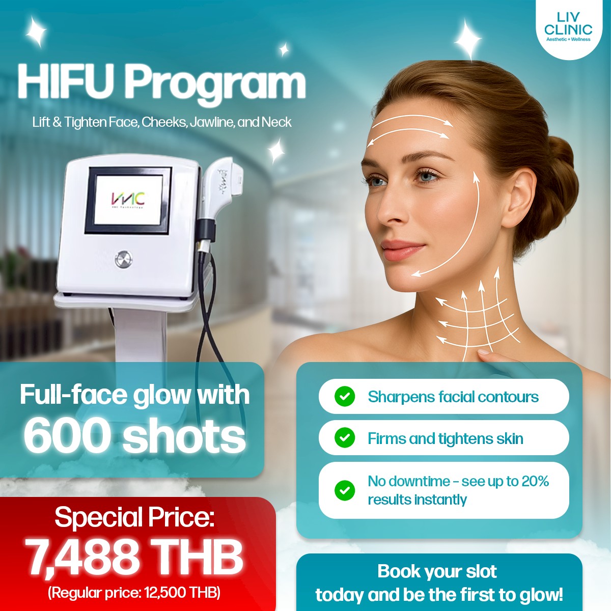 LIV Clinic คลินิก ความงาม สมุย โบท๊อกซ์ เลเซอร์ ปรับรูปหน้า วิตามินผิว Facebook ad: Book your consultation today. Walk-ins welcome!