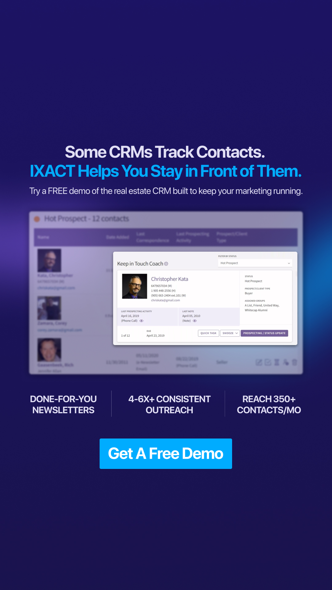 IXACT Contact CRM Facebook ad from May 14, 2026