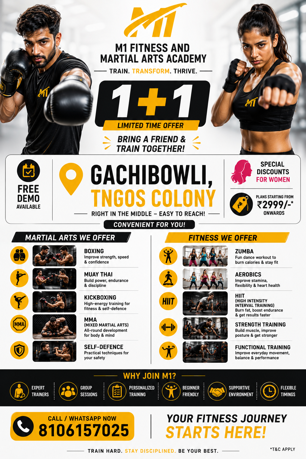 M1 Fitness Facebook ad: Chat with us