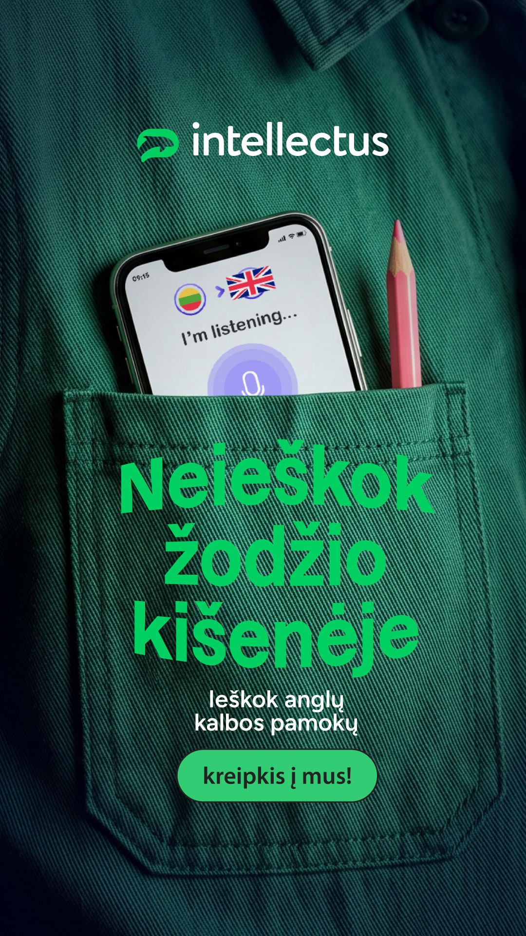 Anglų kalbos mokykla „Intellectus“ Facebook ad
