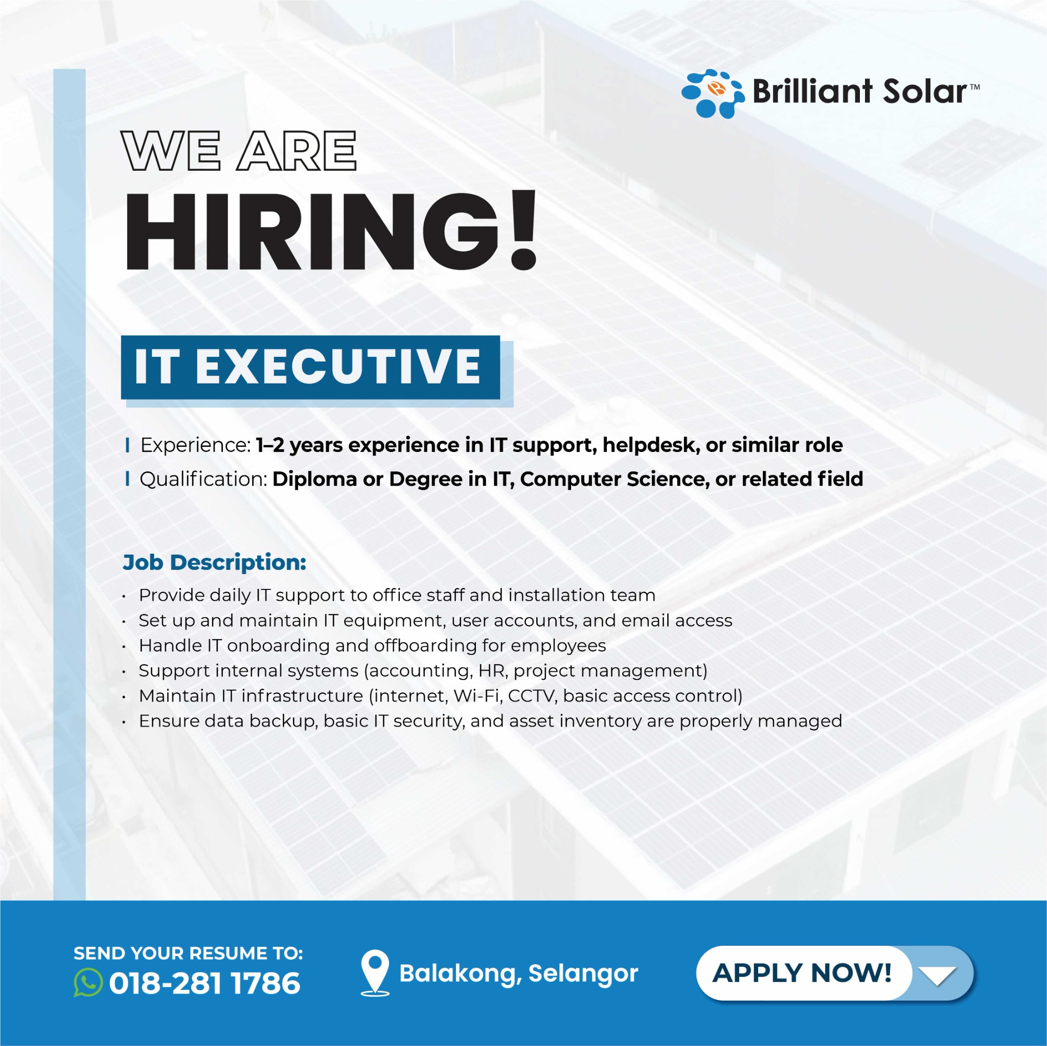 Brilliant Solar Sdn Bhd Facebook ad: Join Brilliant Solar today