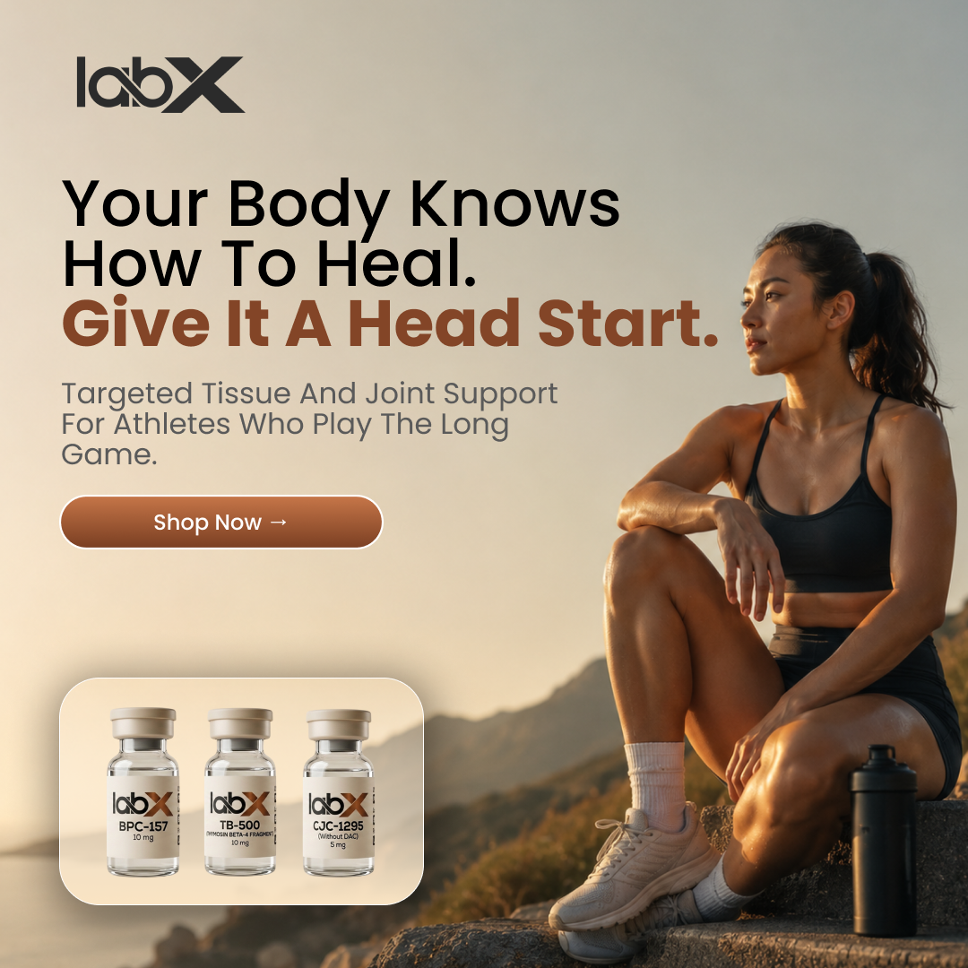 LABX Facebook ad: Recover Better. Train Consistently.