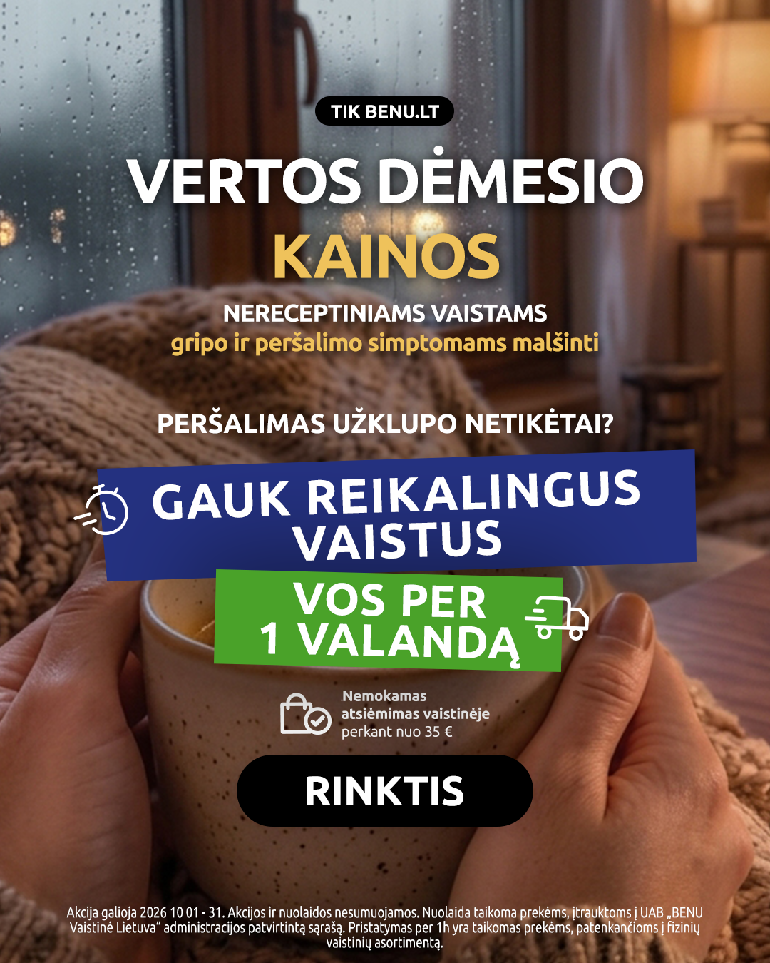 BENU Vaistinė Facebook ad: Apsipirk benu.lt