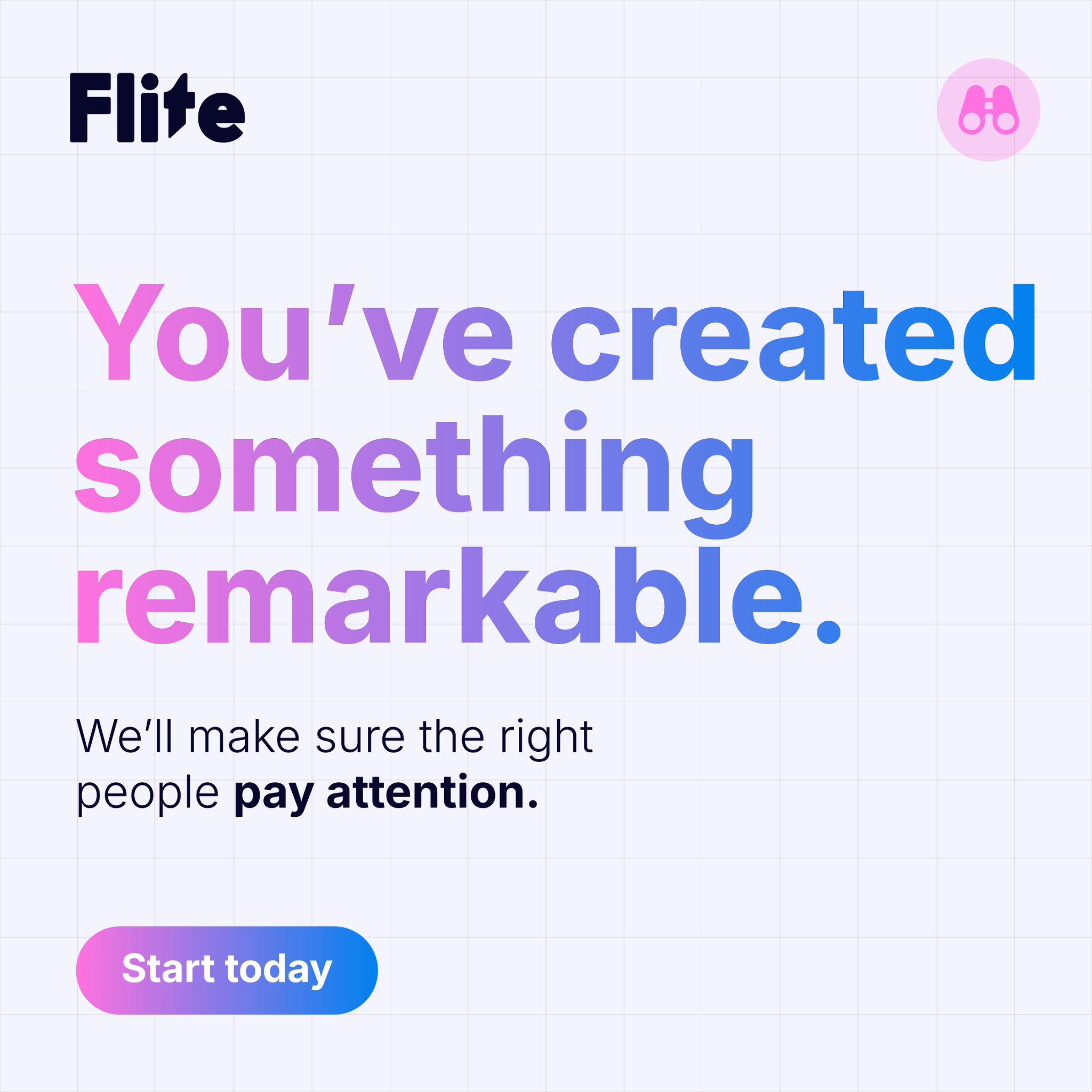 Flite Agency Facebook ad: You’ve created something remarkable.