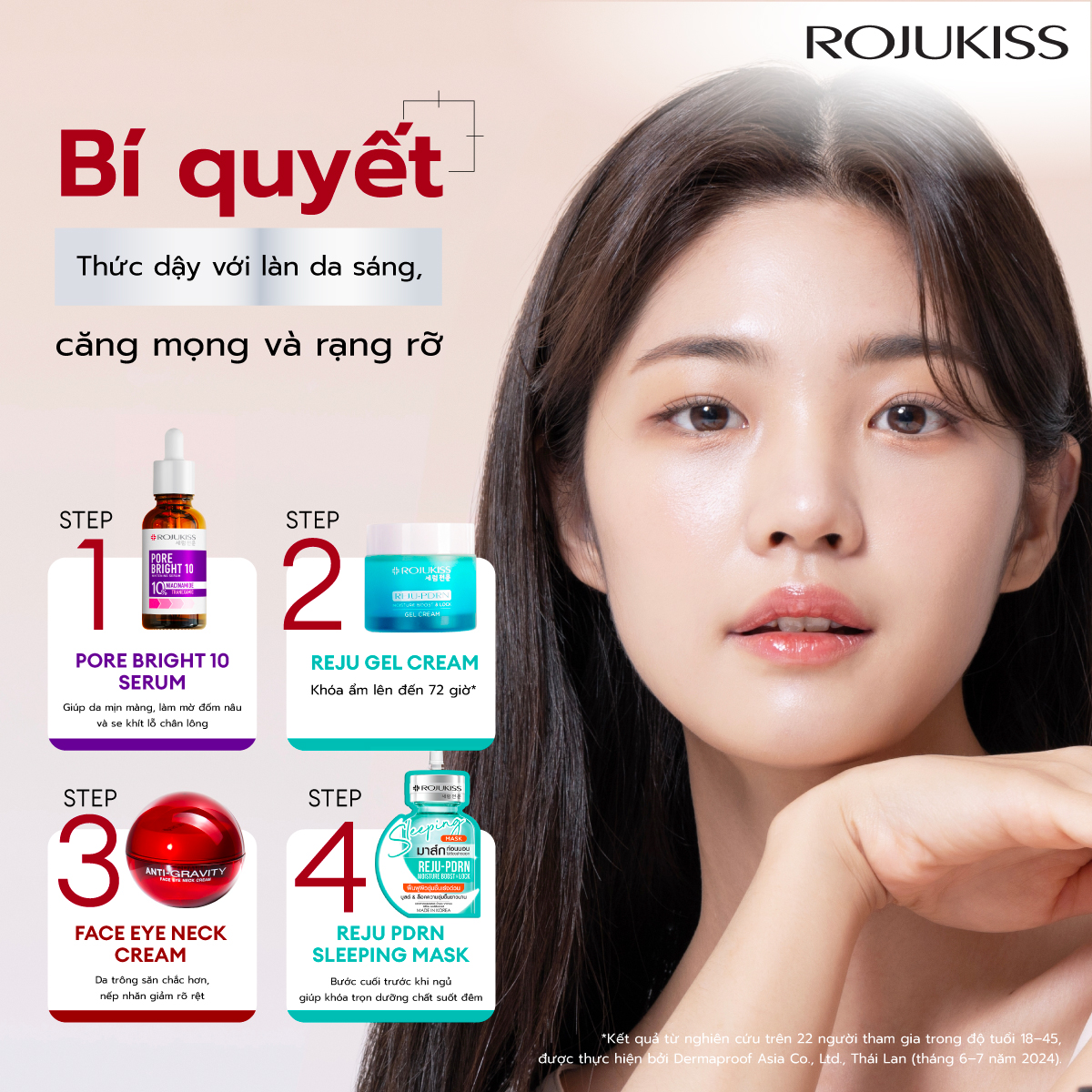 Rojukiss Vietnam Facebook ad: Bí quyết thức dậy với làn da căng…