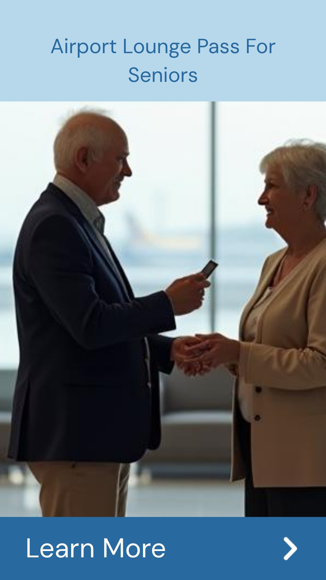 AdvisorBooth Glimpse Facebook ad: Airport Lounge Pass For Seniors