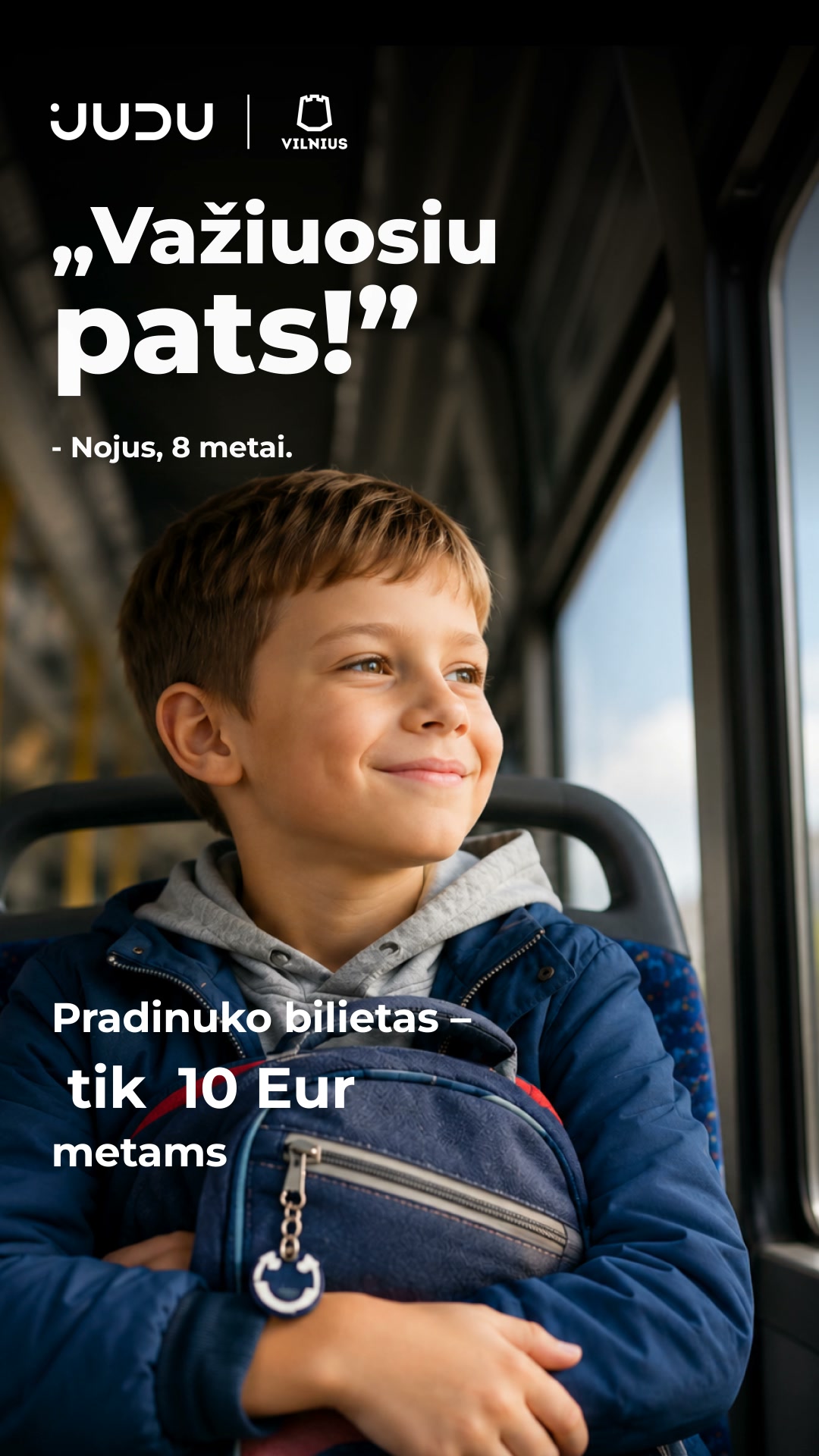 JUDU - Susisiekimo paslaugos Facebook ad: Pradinukams, metai kelionių už 10 Eur