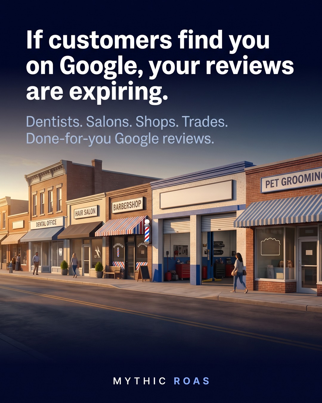 Mythic ROAS Facebook ad: Your Google reviews are expiring