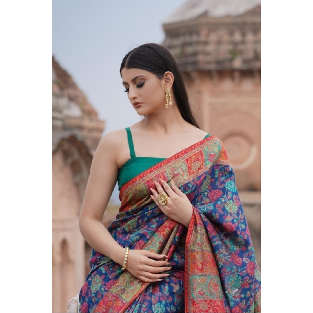 Imperial Weaves Facebook ad: Kani Silk Sarees crafted with fine Kashmiri weaving.