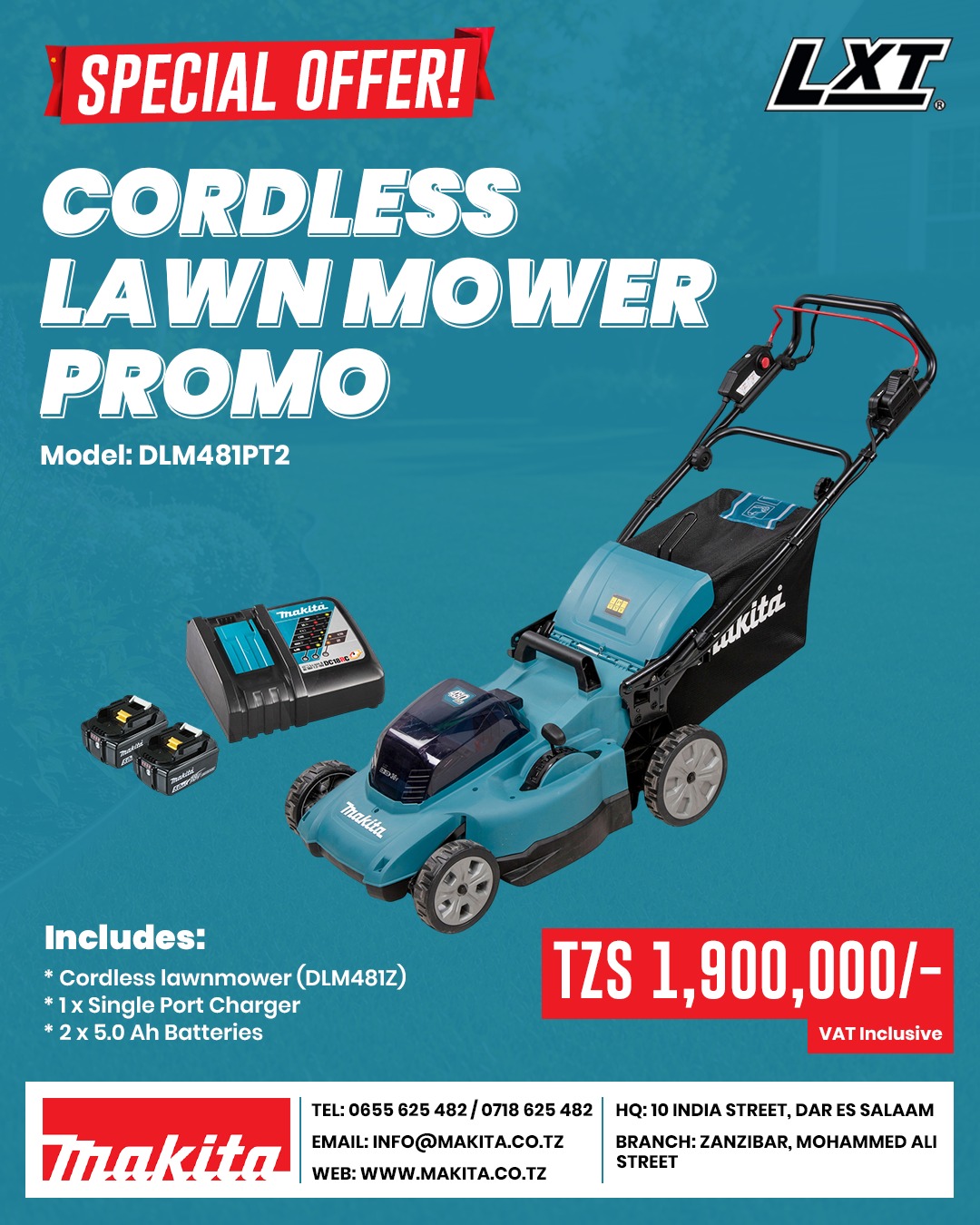 Makita Tanzania Facebook ad: Keep your lawn neatly trimmed with the Makita…