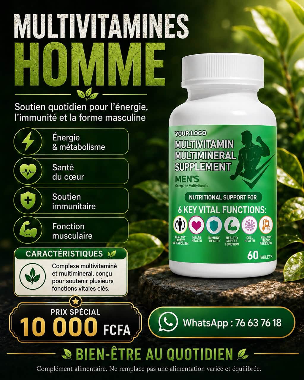 J.Shop-Market Facebook ad: Vos compléments alimentaires, vitamines et minéraux sont…