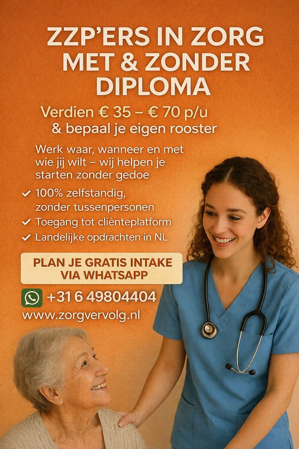 Start in Zorg Facebook ad: Blijf 100% Zelfstandig als ZZP’er in de Zorg…