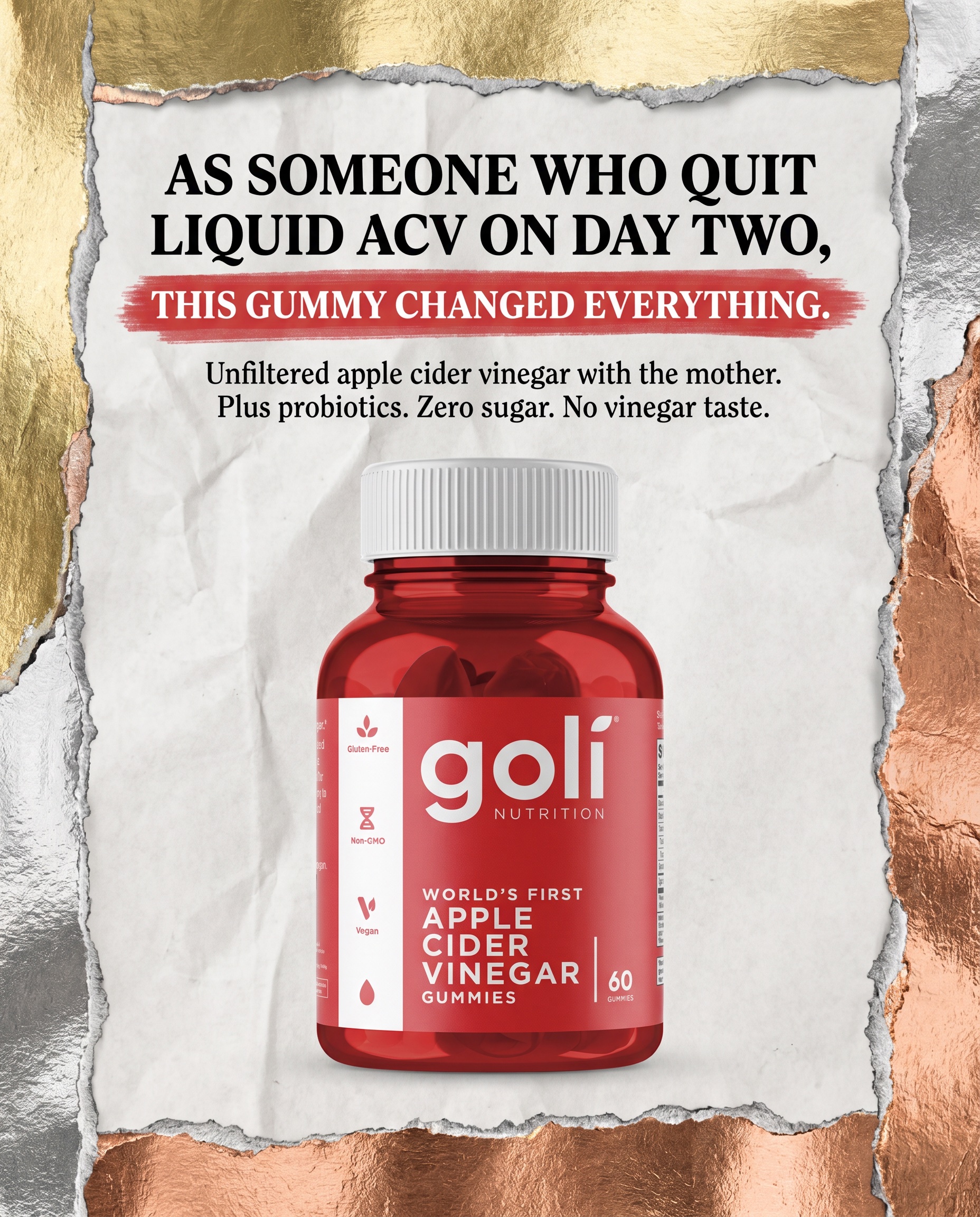 Goli Facebook ad: OVER 60% OFF + 100% FREE Shipping