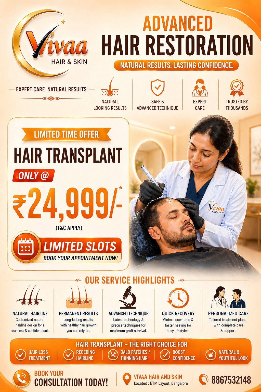 Vivaa Hair and Skin Facebook ad: Looking for a reliable solution for hair loss?