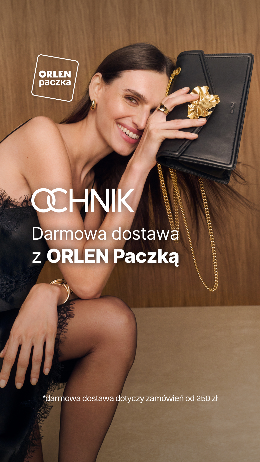 ORLEN Paczka Facebook ad: Darmowa dostawa ORLEN Paczką od 250 zł w OCHNIK!
