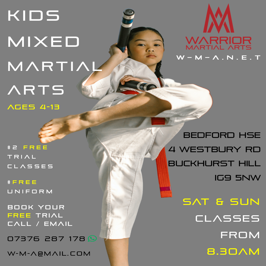 Warrior Martial Arts & Fitness Facebook ad: 𝐉𝐨𝐢𝐧 𝐖𝐚𝐫𝐫𝐢𝐨𝐫 𝐌𝐚𝐫𝐭𝐢𝐚𝐥 𝐀𝐫𝐭𝐬 𝐂𝐥𝐚𝐬𝐬