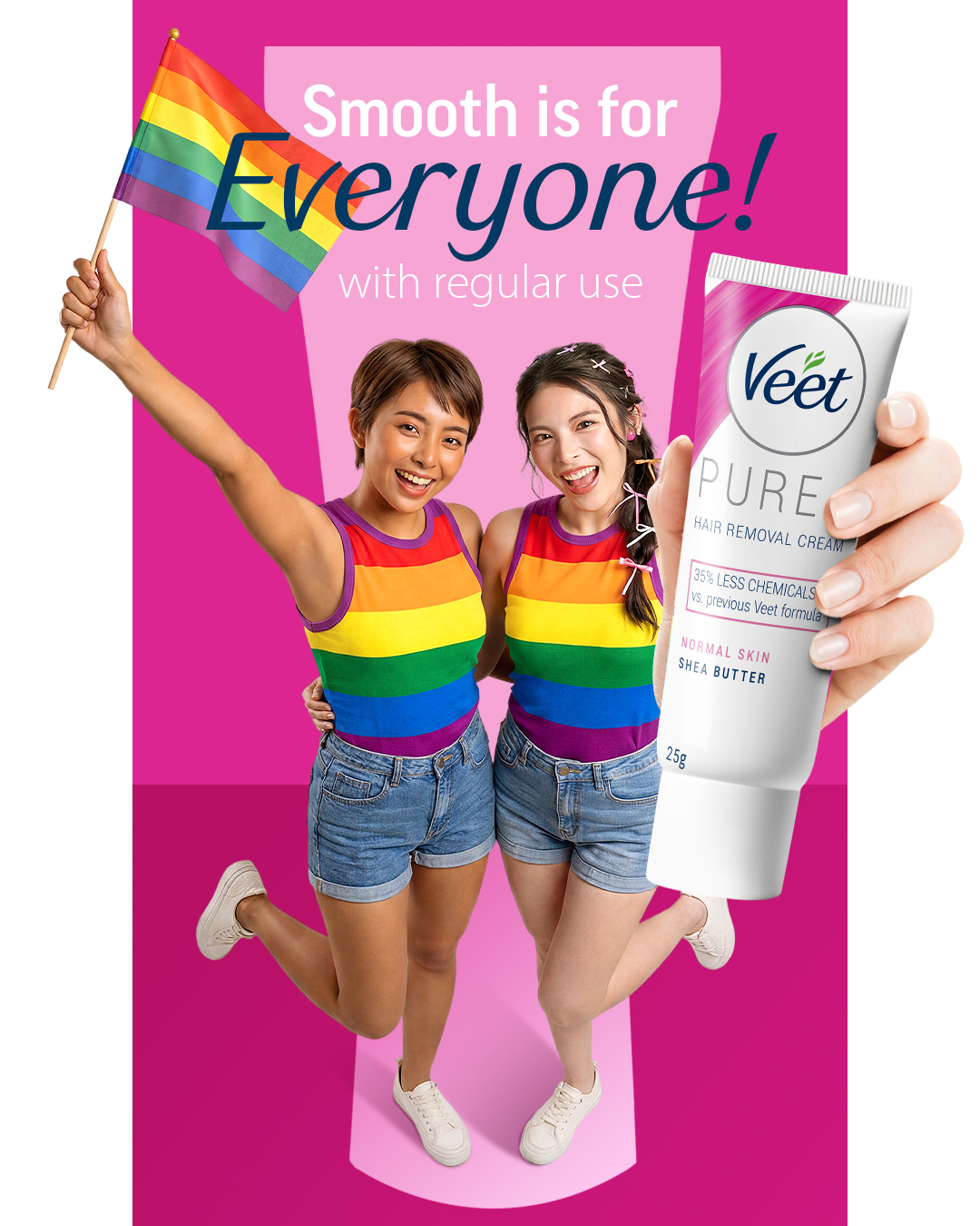 Veet Philippines Facebook ad: Smoothness that keeps up with your expression.
