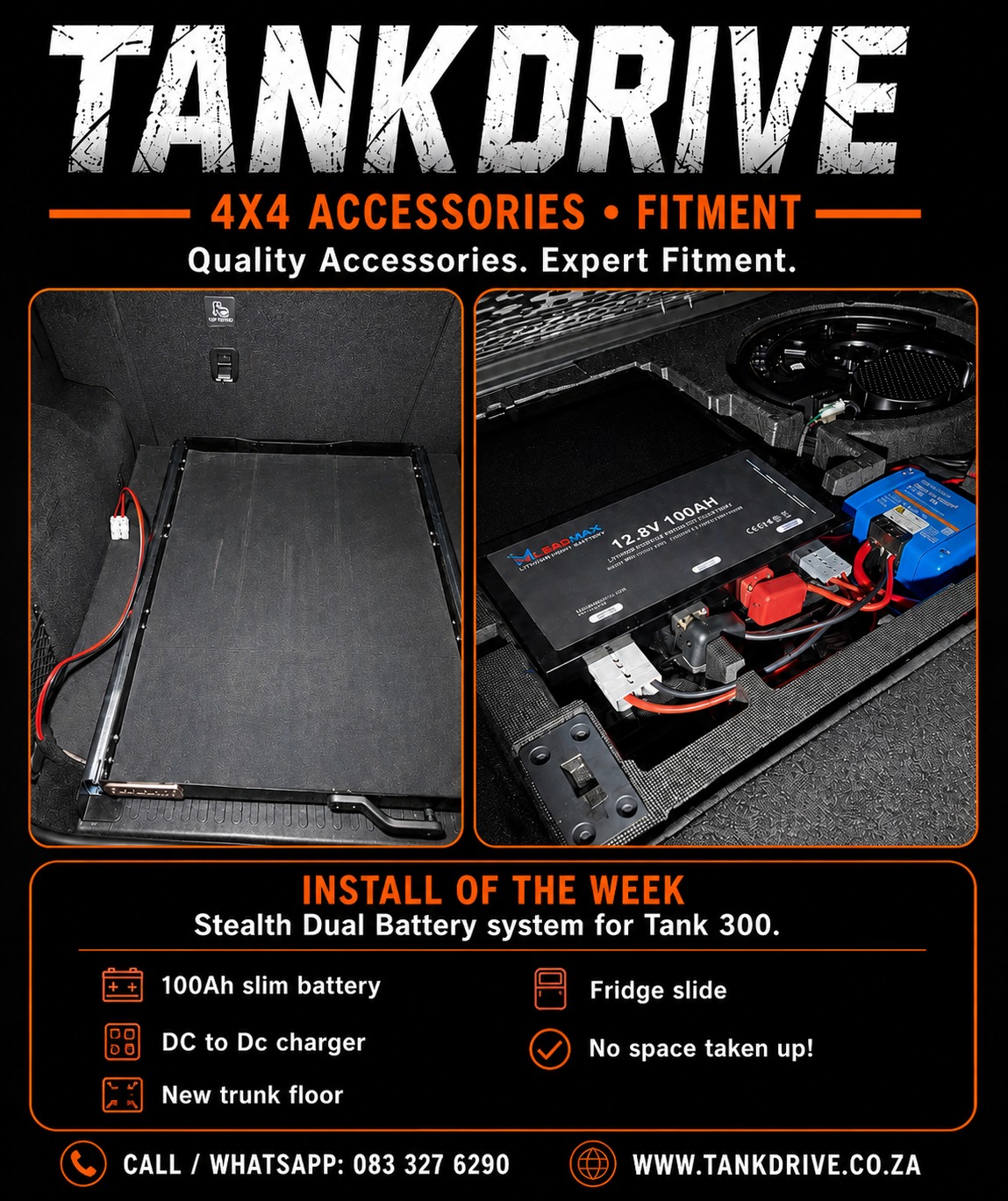 TankDrive Facebook ad: Install of the Week: Stealth Dual Battery System…