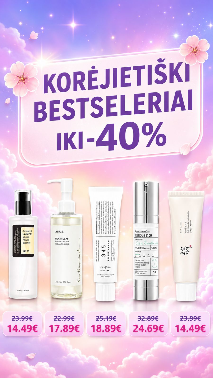 Asian Blossom korėjietiška kosmetika Facebook ad