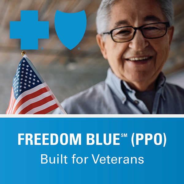 Blue Cross and Blue Shield of Minnesota Facebook ad: Get more with Freedom Blue℠, a $0 premium…