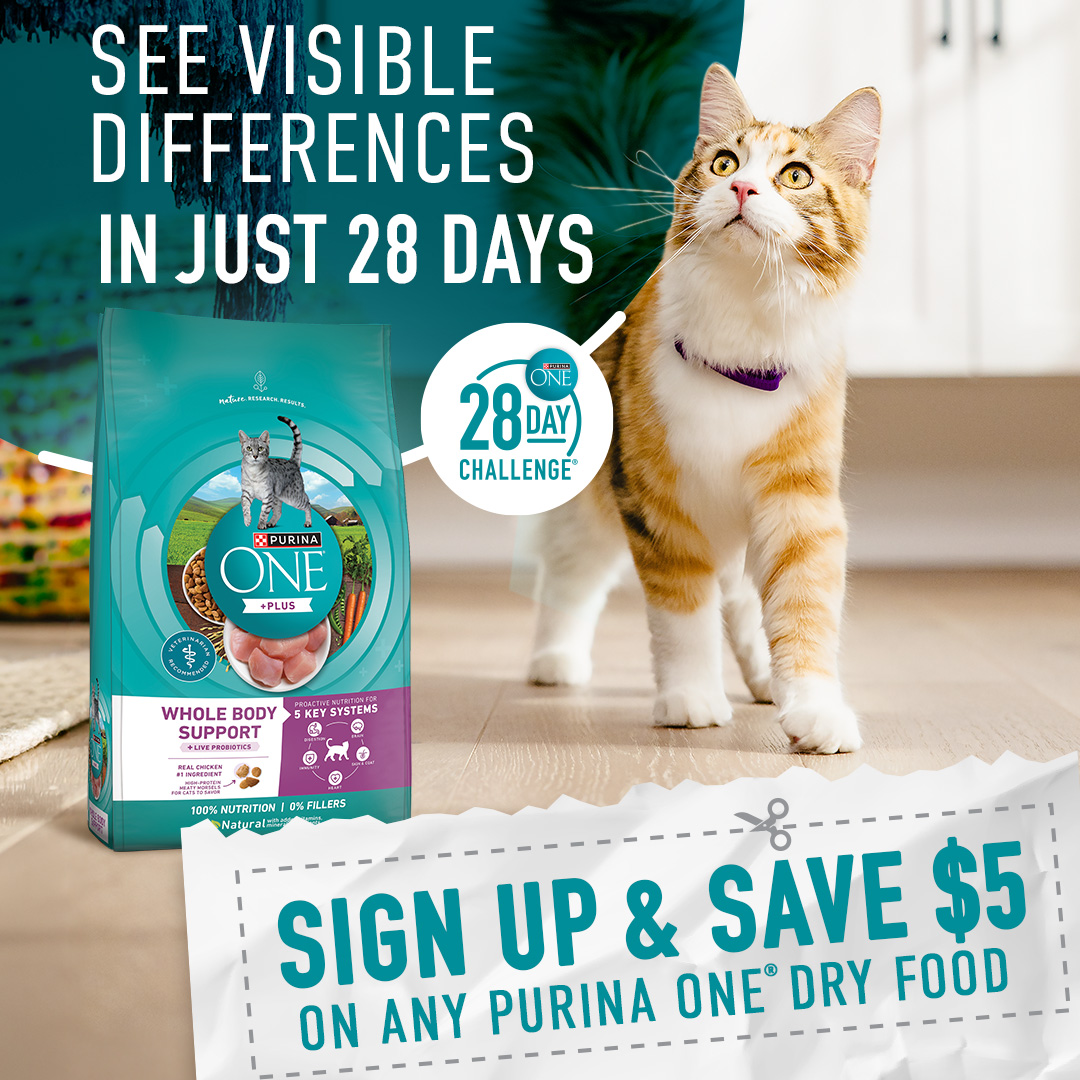Purina ONE Facebook ad: Ready for the 28 Day Challenge?